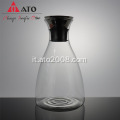 Carafe brocca d'acqua in vetro con acciaio inossidabile